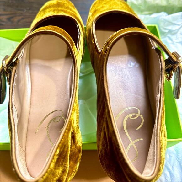 Sam Edelman Michaela Mary Jane in velvet yellow - Picture 11 of 12